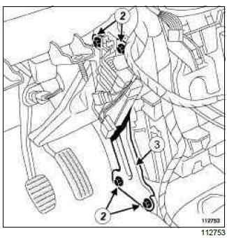 Renault Clio. Dashboard cross member: Removal - Refitting