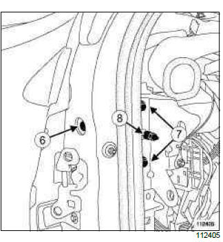 Renault Clio. Dashboard cross member: Removal - Refitting