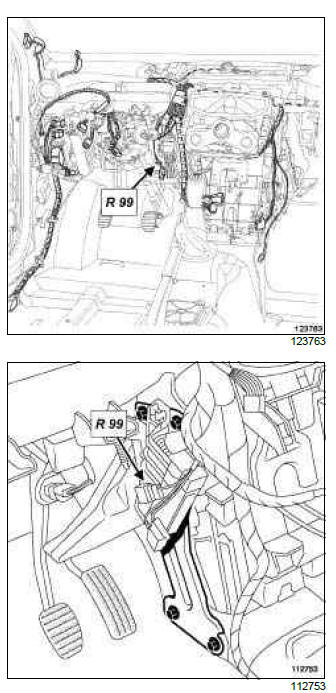 Renault Clio. Dashboard wiring