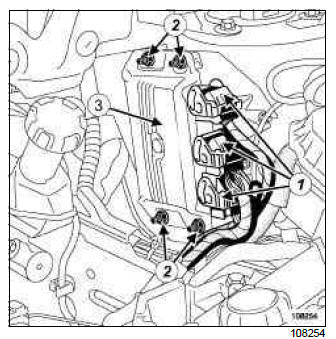 Renault Clio. Diesel injection computer: Removal - Refitting