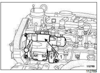 Renault Clio. Flow regulation solenoid valve: Removal - Refitting
