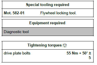 Renault Clio. Drive plate: Removal - Refitting