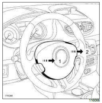 Renault Clio. Driver's frontal airbag: Removal - Refitting