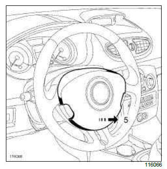 Renault Clio. Driver's frontal airbag: Removal - Refitting