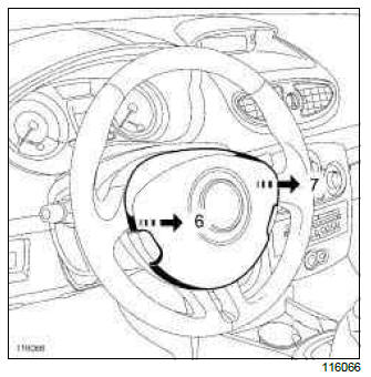 Renault Clio. Driver's frontal airbag: Removal - Refitting