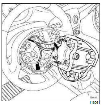 Renault Clio. Driver's frontal airbag: Removal - Refitting