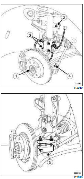 Renault Clio. Front left-hand driveshaft: Removal - Refitting