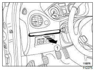 Renault Clio. Electric steering column lock: Removal - Refitting