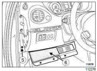 Renault Clio. Electric steering column lock: Removal - Refitting