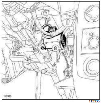 Renault Clio. Electric steering column lock: Removal - Refitting