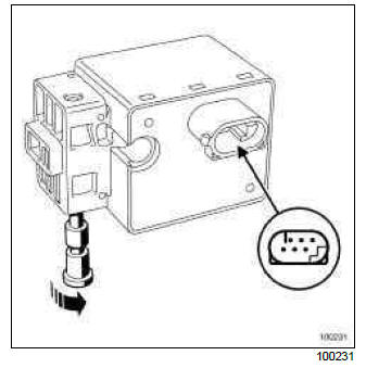 Renault Clio. Electric steering column lock: Removal - Refitting