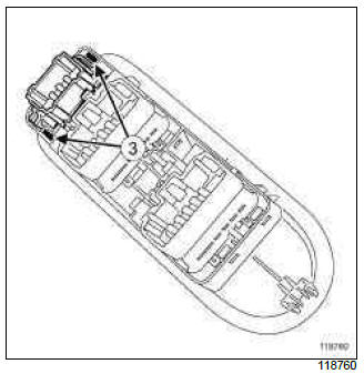 Renault Clio. Child safety switch: Removal - Refitting