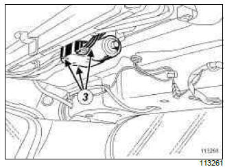 Renault Clio. Sunroof opening motor: Removal - Refitting