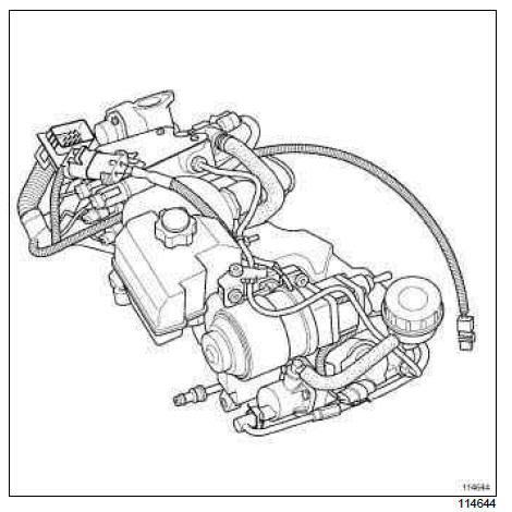 Renault Clio. Electro-hydraulic unit: Removal - Refitting