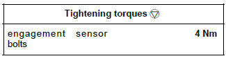 Renault Clio. Engagement sensor: Removal - Refitting