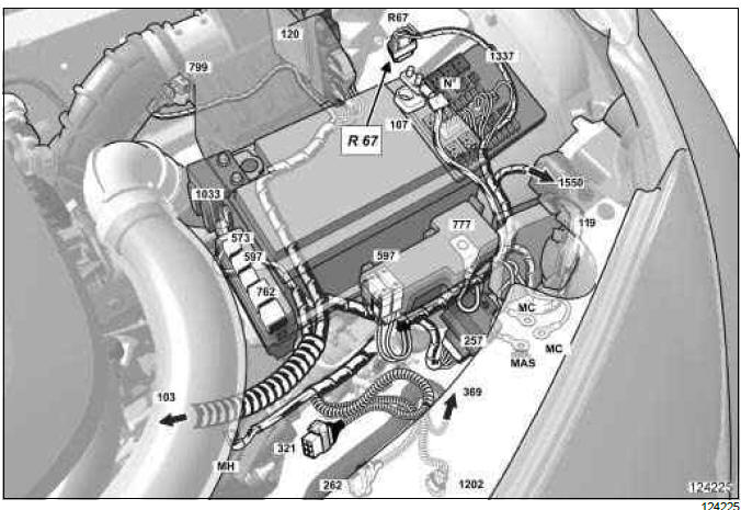 Renault Clio. Engine wiring