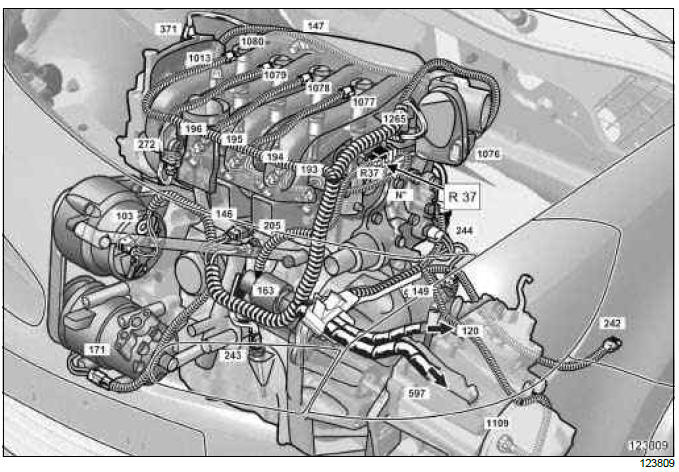 Renault Clio. Engine wiring