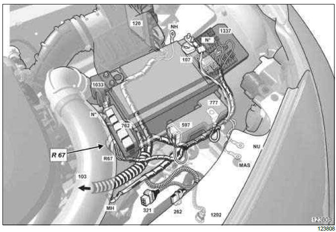 Renault Clio. Engine wiring