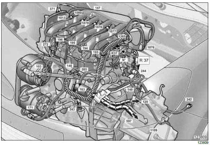 Renault Clio. Engine wiring