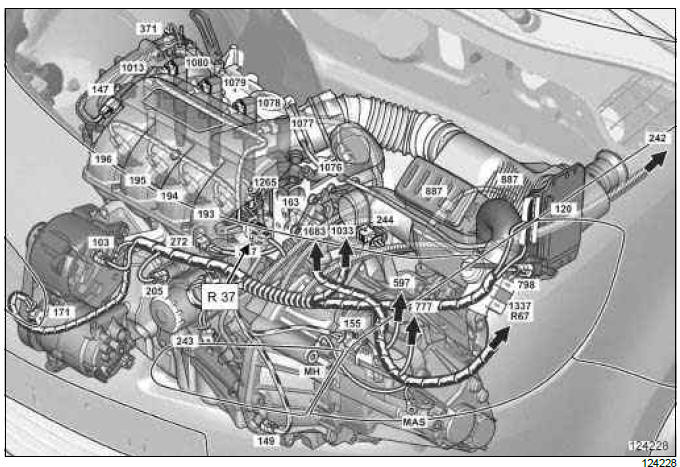 Renault Clio. Engine wiring