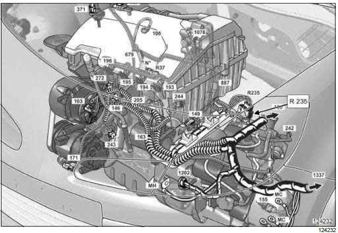 Renault Clio. Engine wiring