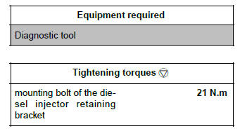 Renault Clio. Exhaust fuel injector: Removal - Refitting