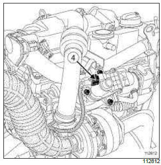 Renault Clio. Exhaust gas cooler: Removal - Refitting