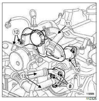 Renault Clio. Exhaust gas cooler: Removal - Refitting