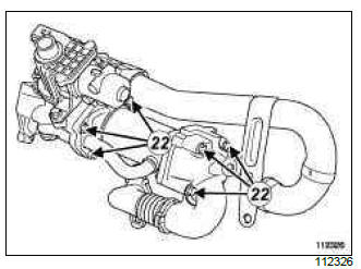 Renault Clio. Exhaust gas cooler: Removal - Refitting