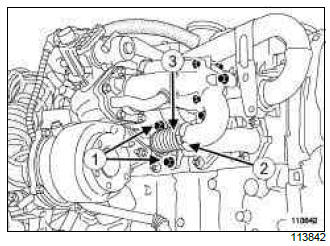 Renault Clio. Exhaust gas recirculation rigid pipe: Removal - Refitting