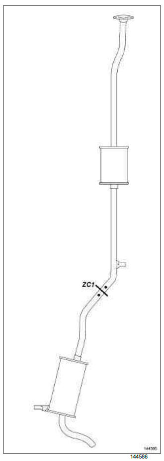 Renault Clio. Exhaust: List and location of components