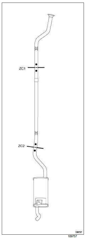 Renault Clio. Exhaust: List and location of components