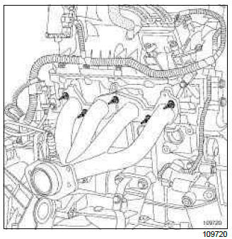 Renault Clio. Exhaust manifold: Removal - Refitting