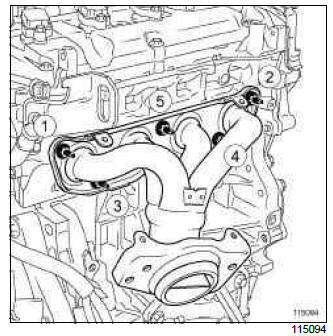 Renault Clio. Exhaust manifold: Removal - Refitting