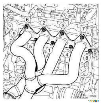 Renault Clio. Exhaust manifold: Removal - Refitting