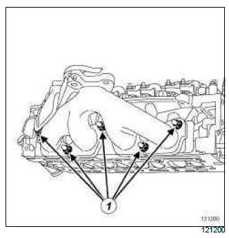 Renault Clio. Exhaust manifold: Removal - Refitting