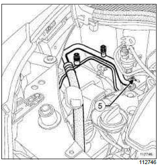 Renault Clio. Expansion valve - compressor connecting pipe: Removal - Refitting