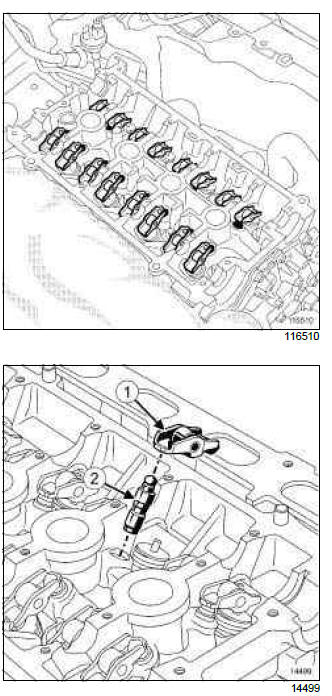 Renault Clio. Cylinder head: Removal - Refitting