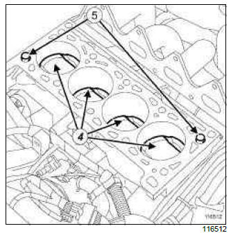 Renault Clio. Cylinder head: Removal - Refitting