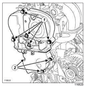 Renault Clio. Timing belt: Removal - Refitting