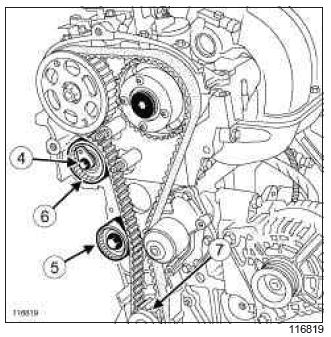 Renault Clio. Timing belt: Removal - Refitting