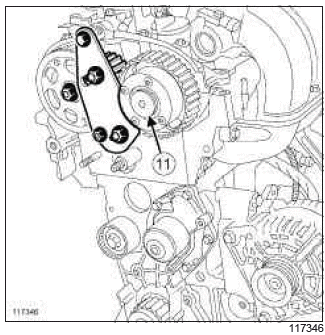 Renault Clio. Timing belt: Removal - Refitting