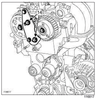 Renault Clio. Timing belt: Removal - Refitting