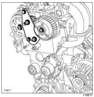 Renault Clio. Timing belt: Removal - Refitting