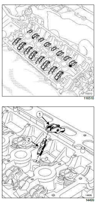 Renault Clio. Cylinder head: Removal - Refitting