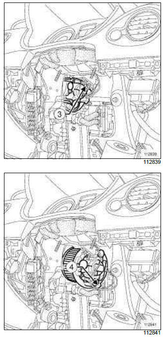 Renault Clio. Fan assembly: Removal - Refitting