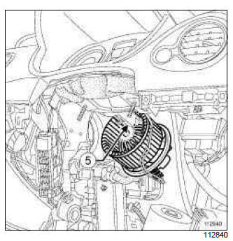 Renault Clio. Fan assembly: Removal - Refitting