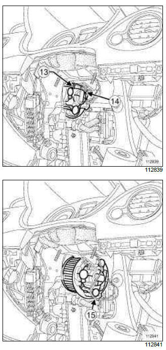 Renault Clio. Fan assembly: Removal - Refitting