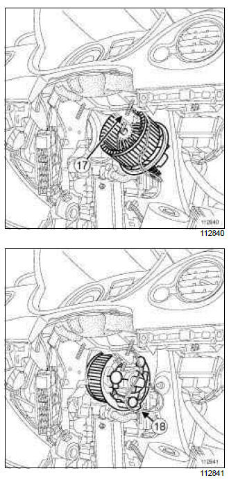 Renault Clio. Fan assembly: Removal - Refitting