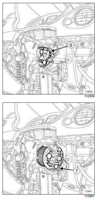 Renault Clio. Fan assembly: Removal - Refitting